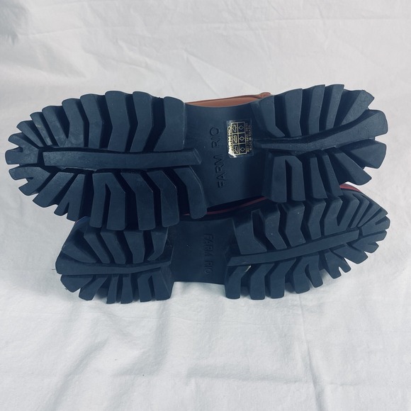 Farm Rio Leather Lace Ankle Boots Womens Size 7.5 Embroidered Accent Zipper - Picture 8 of 9